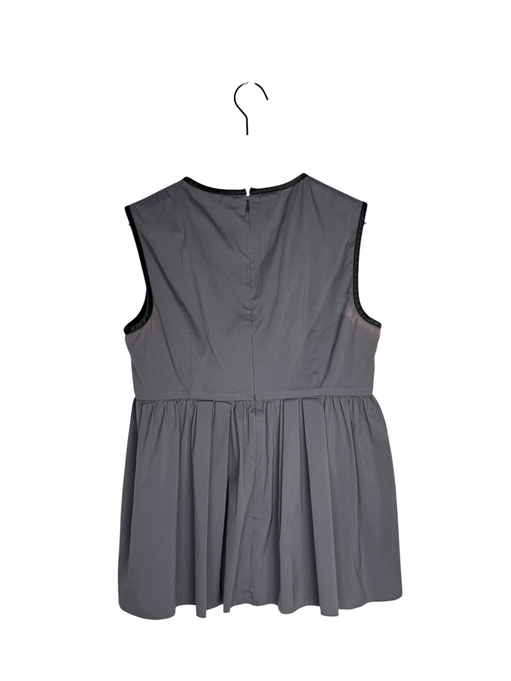 Prada Gray Peplum Sleeveless Blouse Top Size 40 Italy - Picture 2 of 11